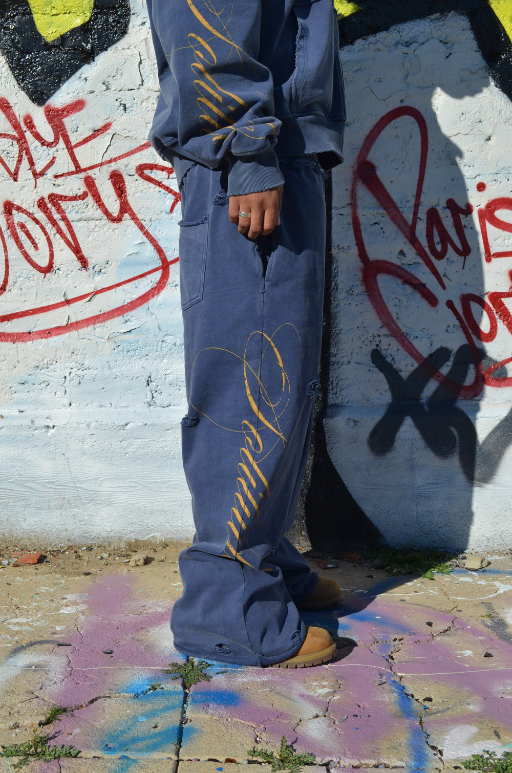 NAVY BLUE SCRIPTURE SWEATPANTS