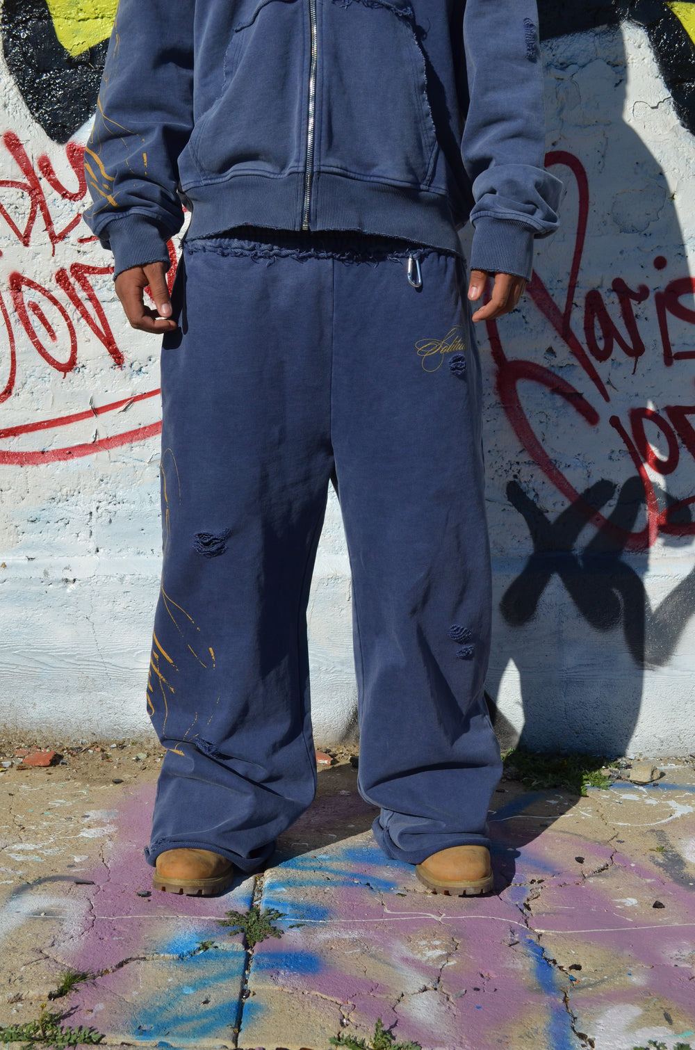 NAVY BLUE SCRIPTURE SWEATPANTS
