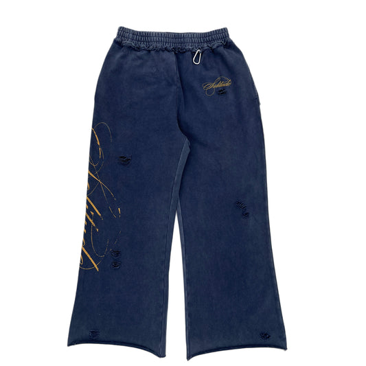 NAVY BLUE SCRIPTURE SWEATPANTS
