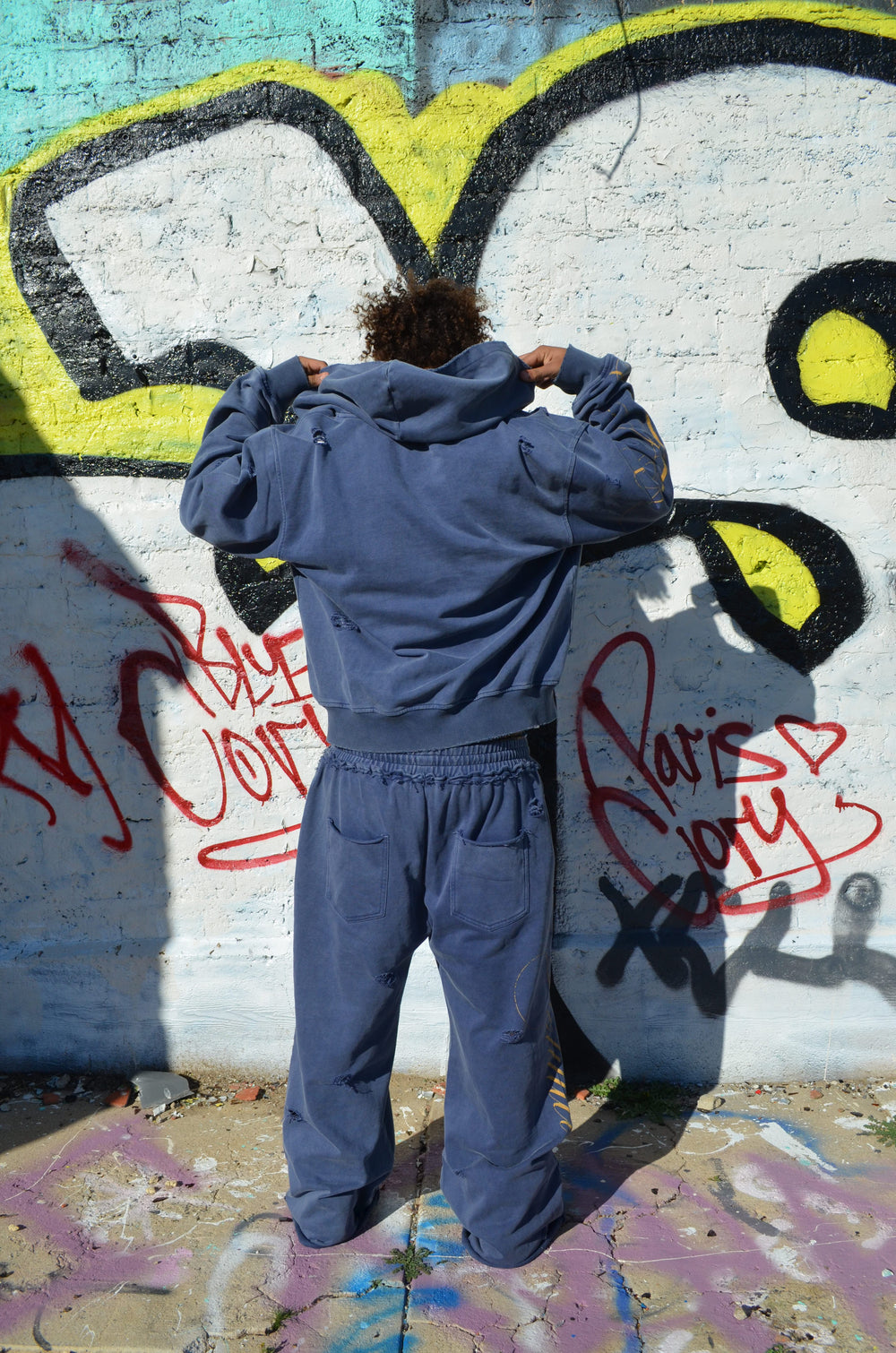 NAVY BLUE SCRIPTURE SWEATPANTS