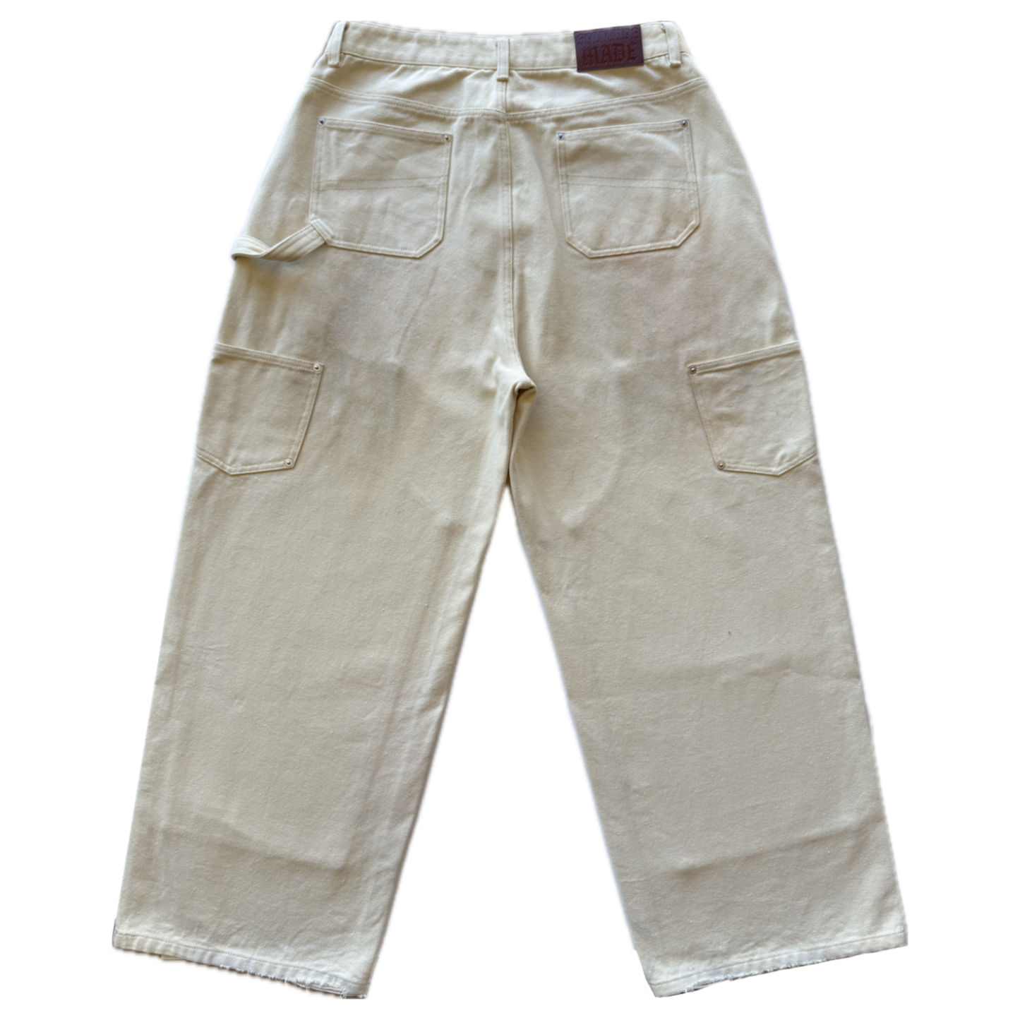 CREAM DOUBLE KNEE CANVAS PANTS (PRE-ORDER)