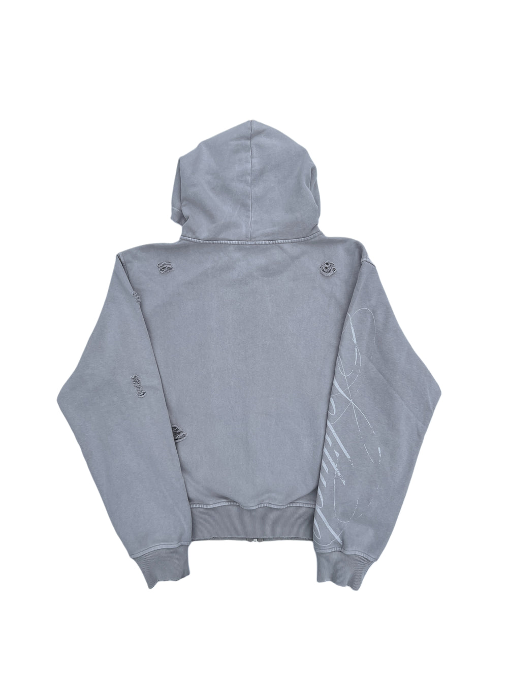 GREY SCRIPTURE ZIPUP HOODIE