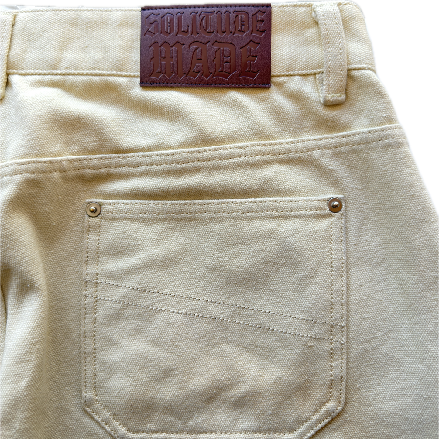 CREAM DOUBLE KNEE CANVAS PANTS (PRE-ORDER)