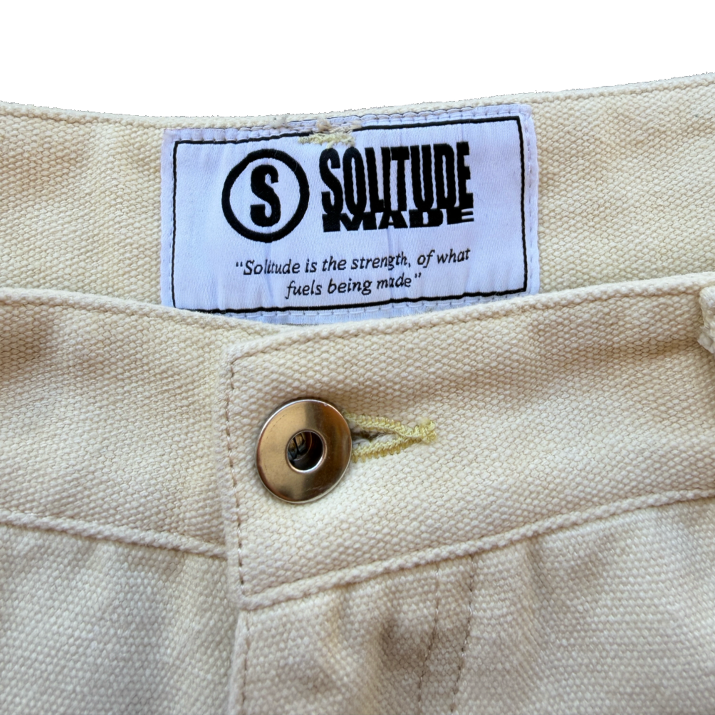 CREAM DOUBLE KNEE CANVAS PANTS (PRE-ORDER)